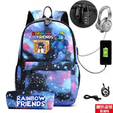 Rainbow Backpack School Student Canvas Backpack Waterproof
