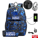 Rainbow Backpack USB Charge School Bag For Teens Cartoon Women Men Backpack