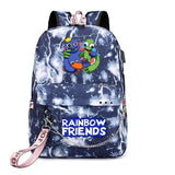 Rainbow Laptop Backpack USB School Bags Women Travel Bags for Girls