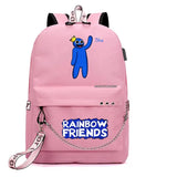 Rainbow Laptop Backpack USB School Bags Women Travel Bags for Girls