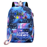 Rainbow Laptop Backpack USB School Bags Women Travel Bags for Girls