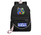 Rainbow Laptop Backpack USB School Bags Women Travel Bags for Girls