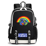Rainbow Printed Students School Backpack with USB Charging