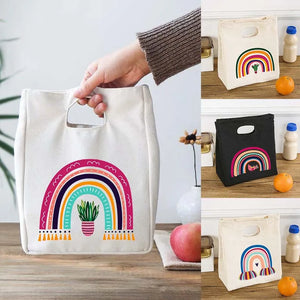 Rainbow Lunch Bag Insulated Thermal Tote Box Handba