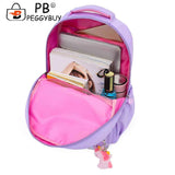 Rainbow Gradient Backpack for Girls Lightweight Student Laptop School Bag