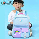 Rainbow Gradient Backpack for Girls Lightweight Student Laptop School Bag