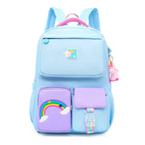 Rainbow Gradient Backpack for Girls Lightweight Student Laptop School Bag