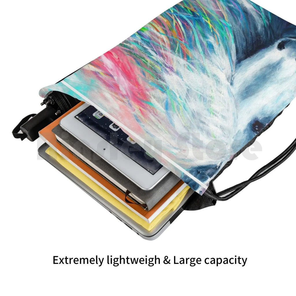 Rainbow Horse Backpack Drawstring Bags Gym Bag Waterproof