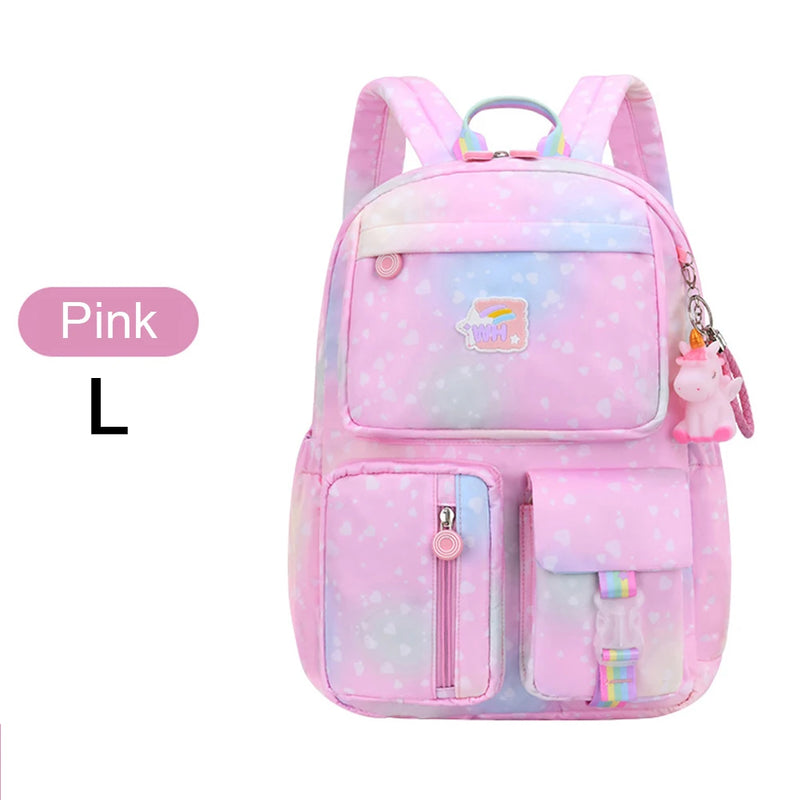 Rainbow Kids Girl Backpacks Large Capacity Student Schoolbags Kindergartens