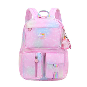 Rainbow Girl Backpack Large Capacity Schoolbag Princess Book Bags