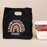 Rainbow Mama Print Lunch Bag Thermal Insulated Cooler Tote Bento Pouch