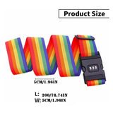 Rainbow Password Lock Luggage Bag Strap High Lock Digits Belts