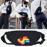 Large Capacity Rainbow Print Waist Bag Unisex Fanny Pack Street Chest Bag