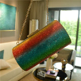 Rainbow Rhinestone Handbag for Women Evening Bag Crystal Shoulder Bags