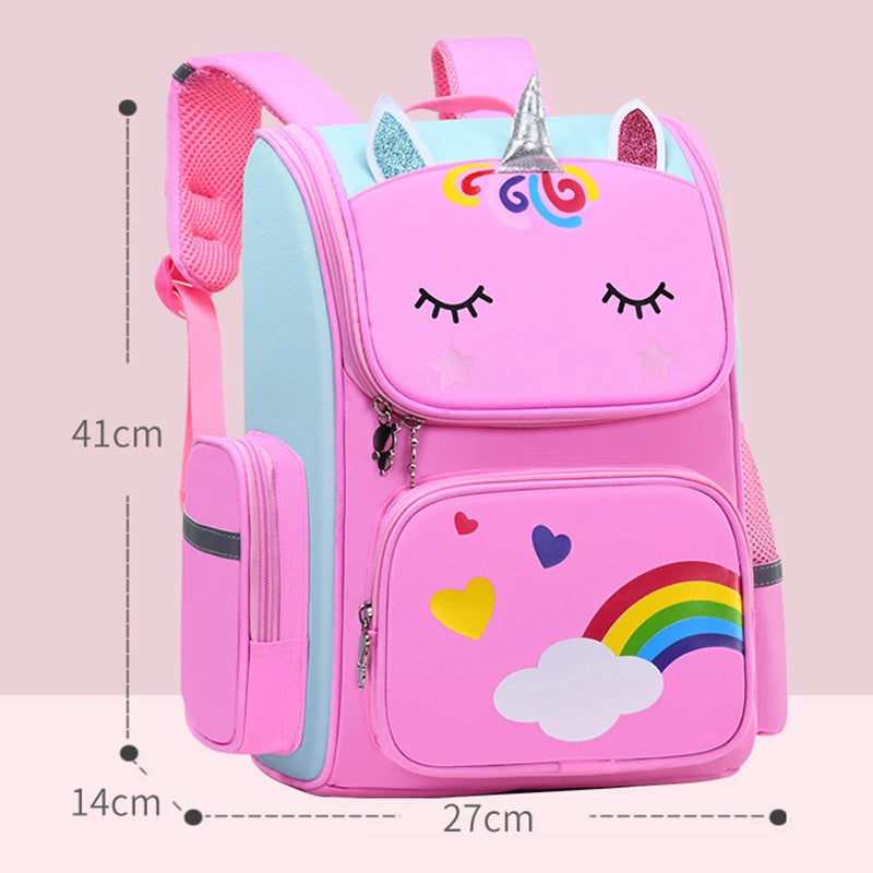 Rainbow School Backpacks for Teen Girls Grades 1-6 Women Travel Bag