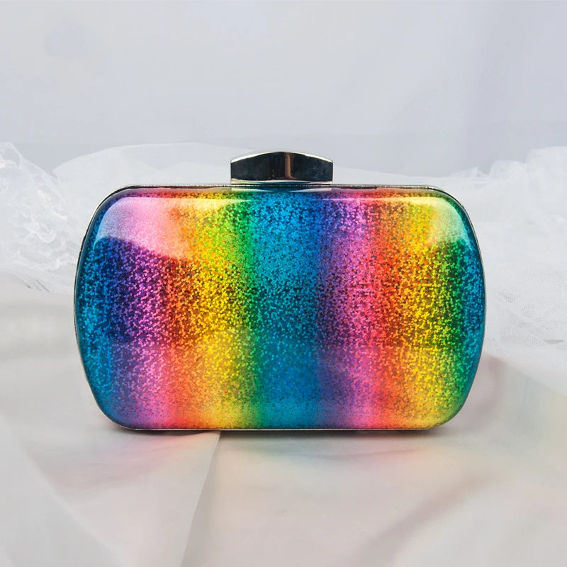 Rainbow Sling Bag for Women Evening Handbag Clutch High Purse