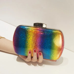 Rainbow Sling Bag for Women Evening Handbag Clutch High Purse