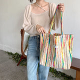 Colorful Rainbow Stripe Shoulder Bag for Women