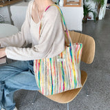 Colorful Rainbow Stripe Shoulder Bag for Women