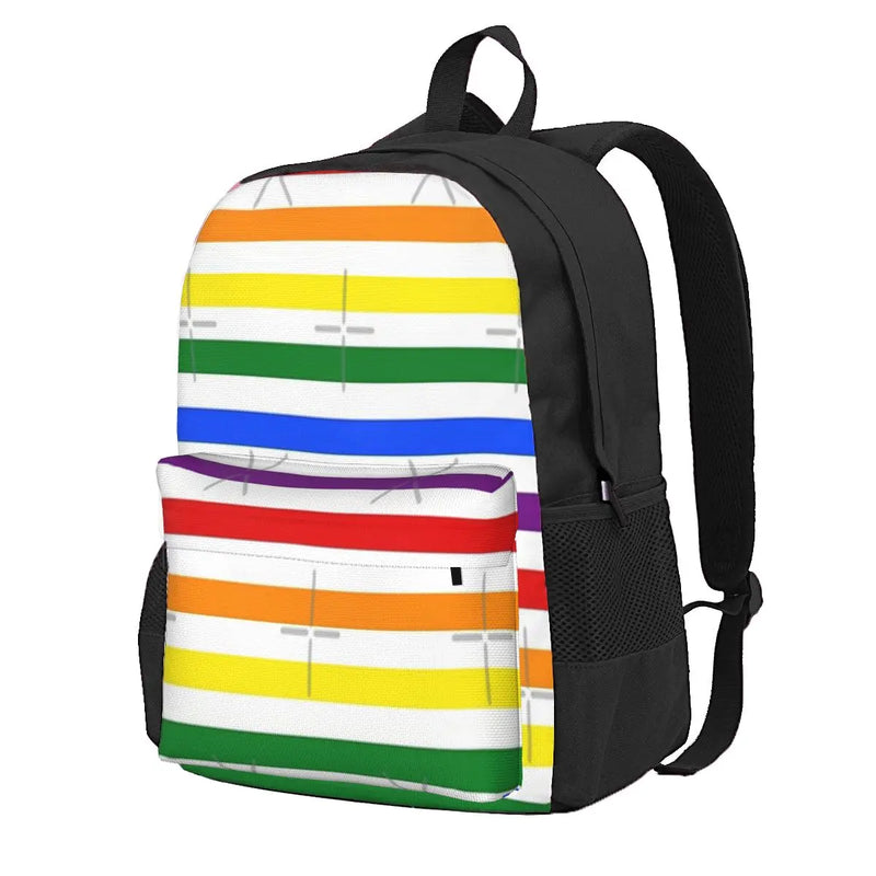 Rainbow Stripes Backpacks Men's and Women's Bag