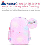 Rainbow Students Backpack Water Resistant School Bag Lightweight Cartoon Starry