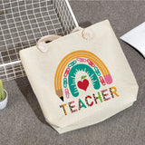 Rainbow Teacher Handbags Foldable Shopping Bags Large Travel Tote Gift