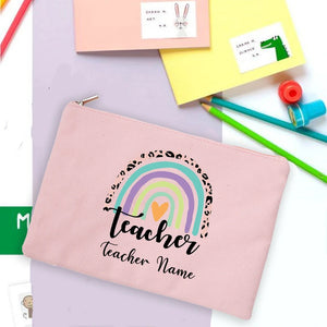 Personalized Rainbow Teacher Pencil Case