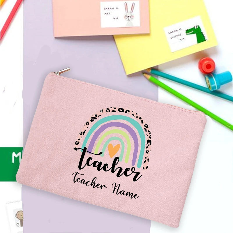 Personalized Rainbow Teacher Pencil Case
