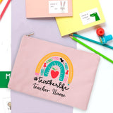 Personalized Rainbow Teacher Pencil Case