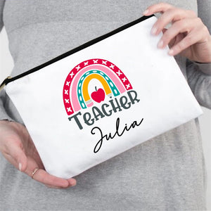 Personalized Rainbow Teacher Pencil Case