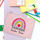Personalized Rainbow Teacher Pencil Case