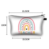 Rainbow Teacher Print Women Cosmetic Bag Happy Teachers' Pattern Makeup Bags Cas