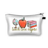 Rainbow Teacher Print Women Cosmetic Bag Happy Teachers' Pattern Makeup Bags Cas