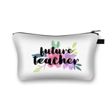 Rainbow Teacher Print Women Cosmetic Bag Happy Teachers' Pattern Makeup Bags Cas