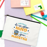 Rainbow Teacher Spanish Printed Pencil Case