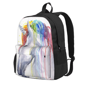 Rainbow Unicorn Watercolor Backpack Men's Women's Print