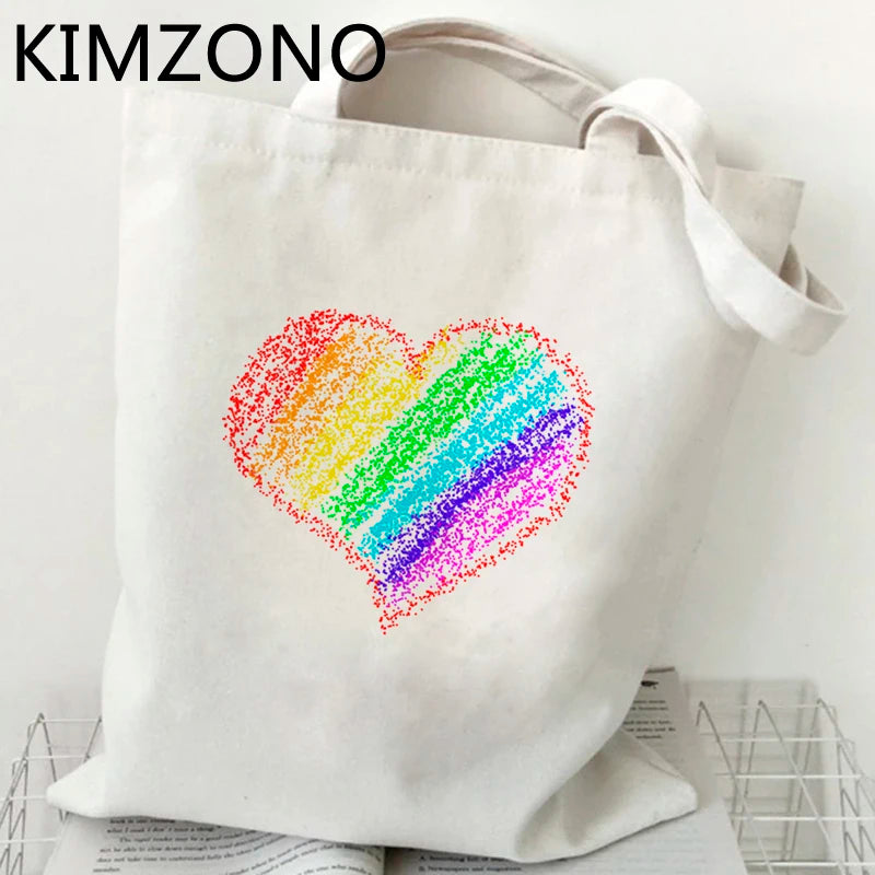 Rainbow Shopping Bag Handbag Bolso Jute Bag Shopper Reusable