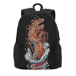 Ramen Dragon 1 Backpacks Men's and Women's Manga Bag Youth Bags