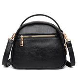Black Leather Crossbody Bag for Women
