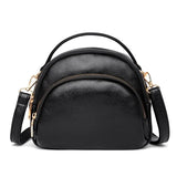 Black Leather Crossbody Bag for Women