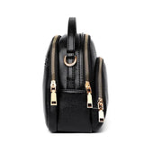Black Leather Crossbody Bag for Women