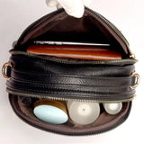 Black Leather Crossbody Bag for Women