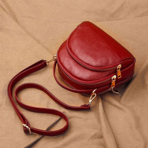 Black Leather Crossbody Bag for Women