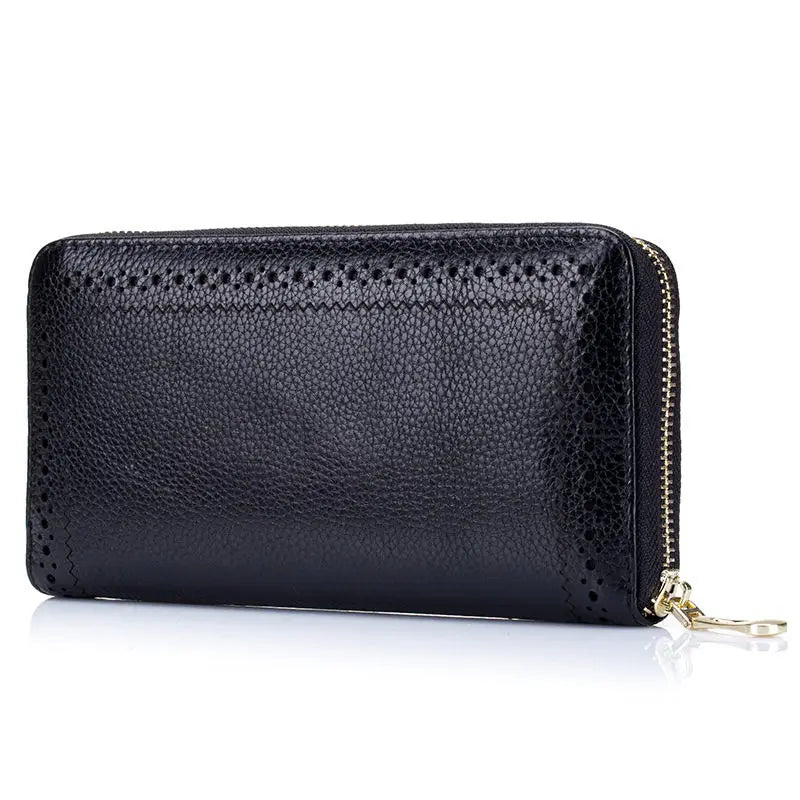 Vintage Clutch Bags Long Wallets Women's Leather Wallets Hollow Out