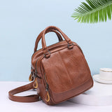Women Small Pu Leather Backpack Teenage Girls Casual Bags