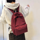 Preppy Style Nylon Backpack Yellow School Bags For Teenagers