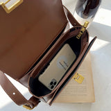Vintage Small Shoulder Bag Women High Pu Leather Crossbody Bag Brown