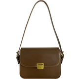 Vintage Small Shoulder Bag Women High Pu Leather Crossbody Bag Brown
