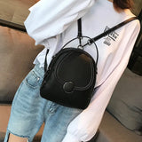 Women's Mini Pu Leather Shoulder Bags Backpack Brown Green