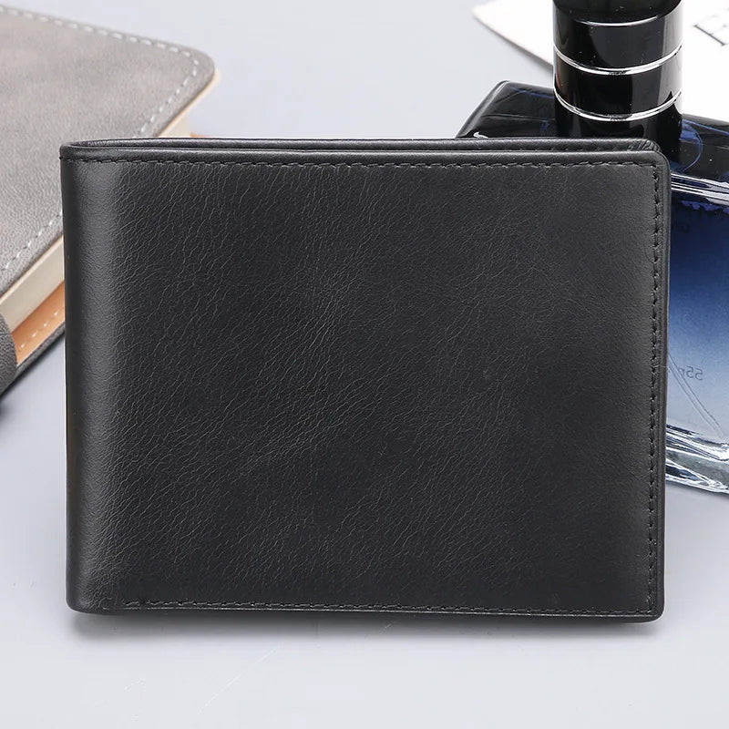 Arrive Men's Leather Wallets Business Short Wallets Thin Male Purses